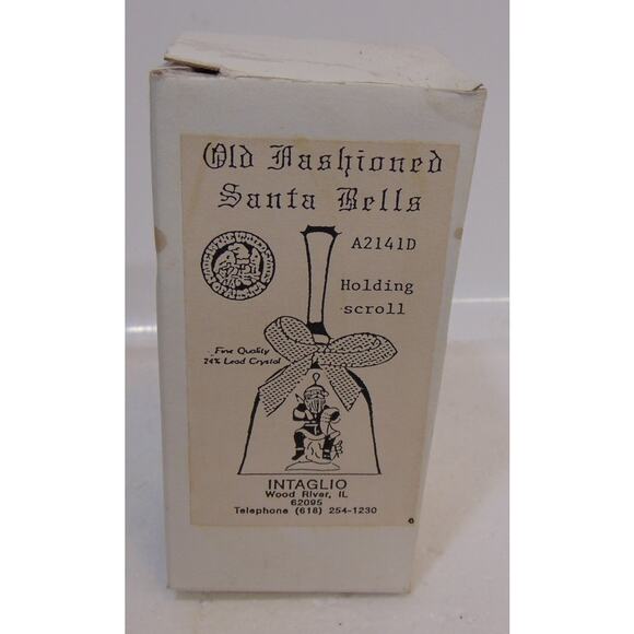 Old Fashioned Santa Bell Crystal Intaglio Holding Scroll A2141D Collectible Rare - Picture 5 of 7